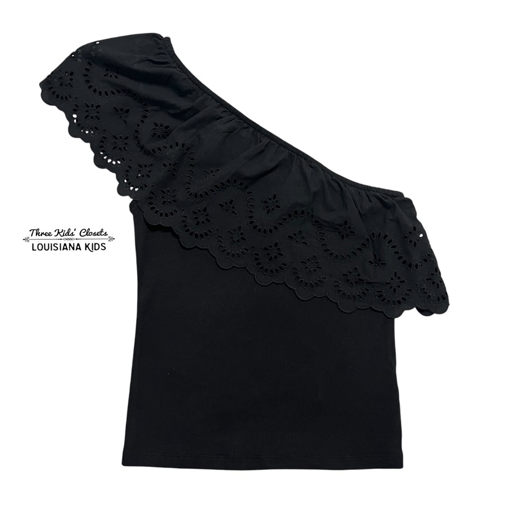Old Navy S Women’s Black One Shoulder Ruffle Top